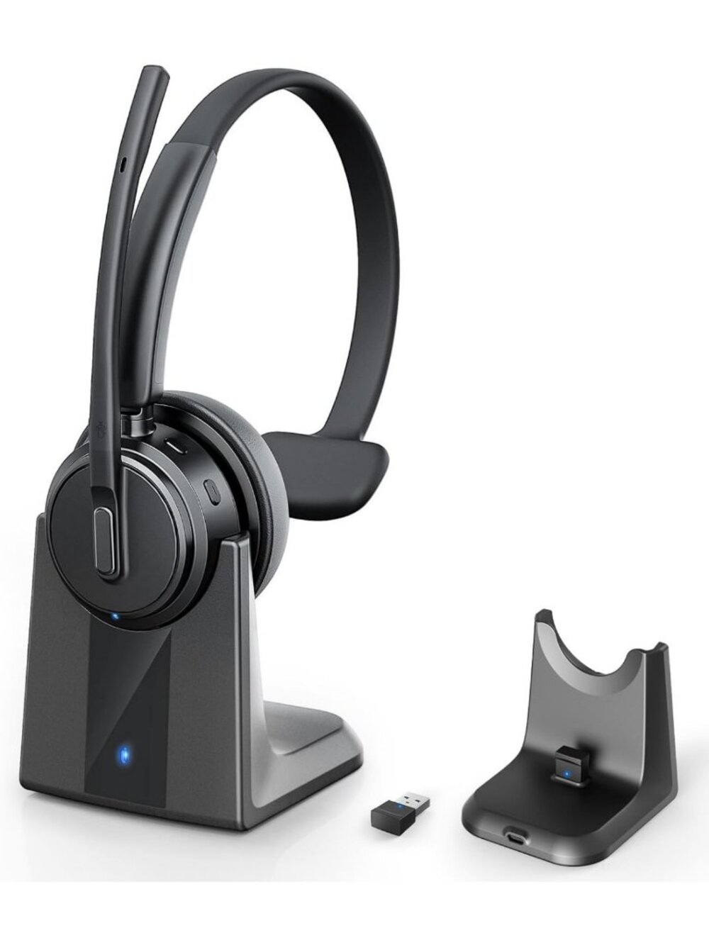 Bluetooth Wireless Headset with Mic, ENC Noise Cancelling, Ideal for Work
